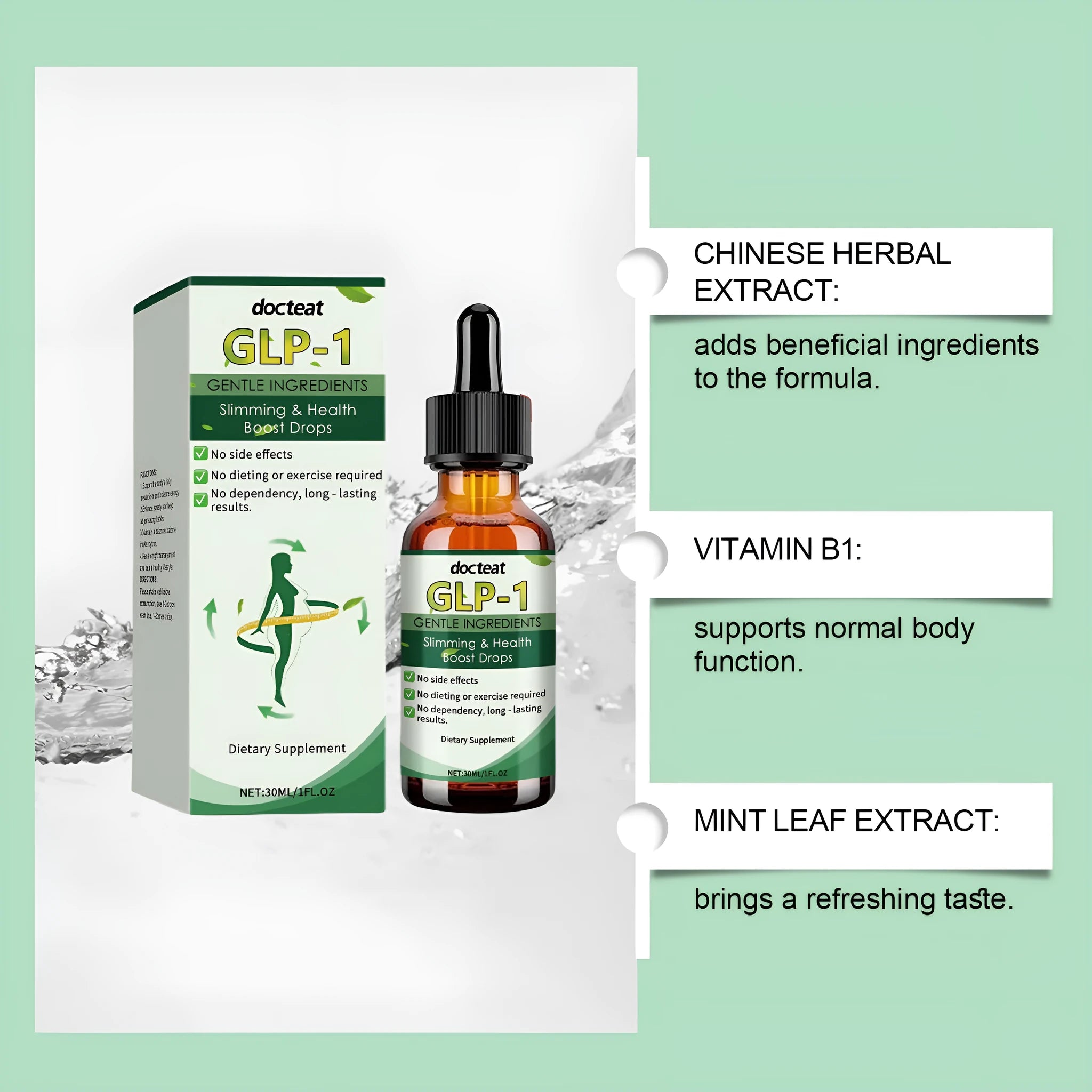 30ml bottle of traditional Chinese herbal extract drops with dropper