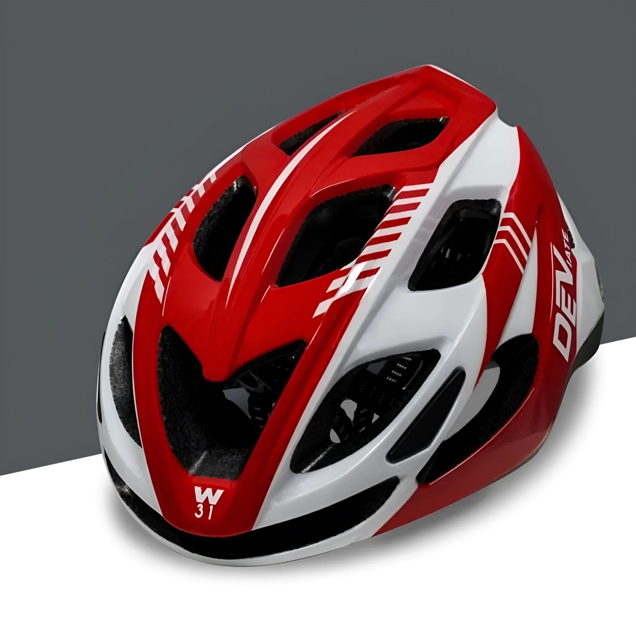 Adult plus size cycling helmet in Size L showing artistic graphics and ventilation channels