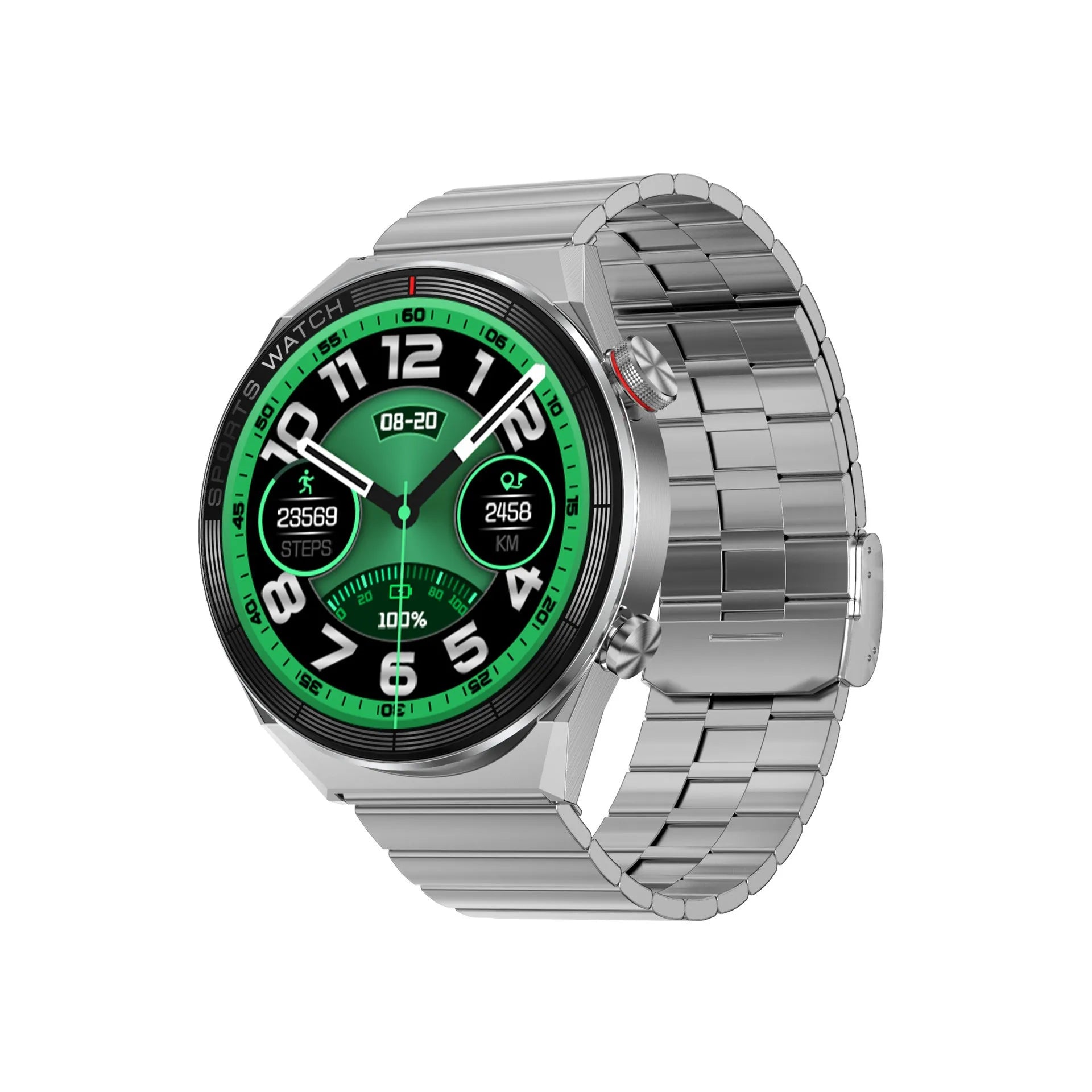 Large screen Bluetooth smart watch with 46mm case and multiple strap options