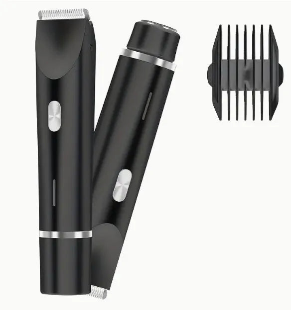 Pink women's electric hair remover with double head design for body grooming