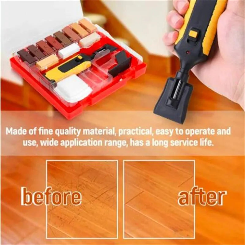Manual floor repair tool with coloured handle options for DIY tile repairs