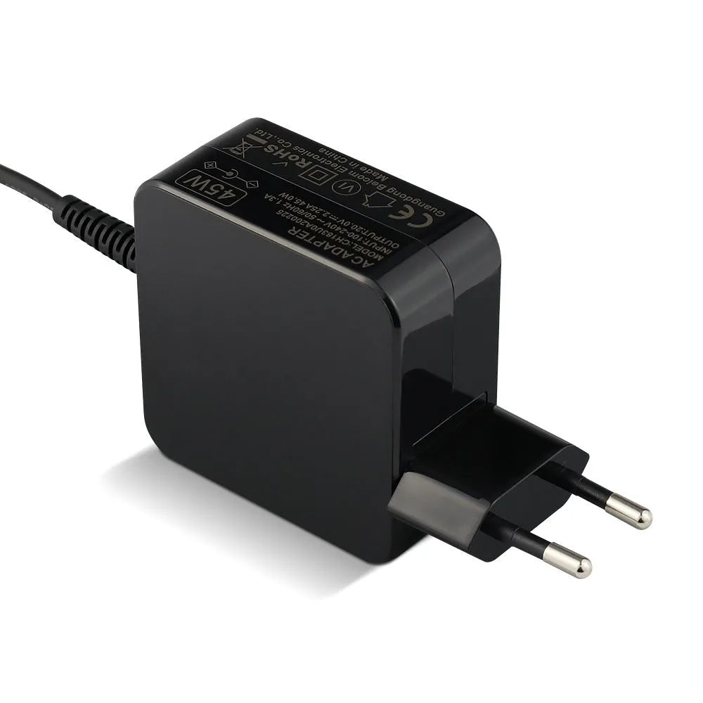 Black Hua 45W laptop adapter with American standard plug and charging cable