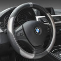 High Gear genuine leather steering wheel cover in black blue colour for 38cm universal fit