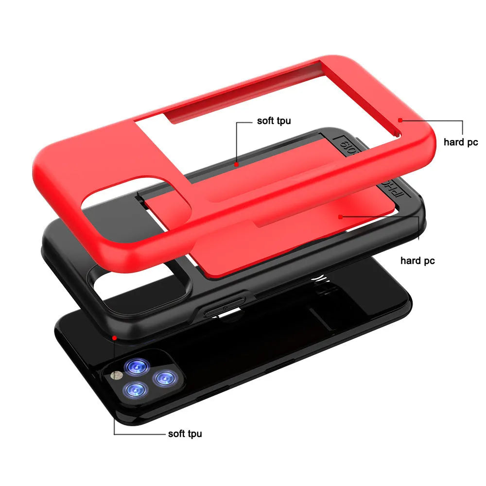 Slim black protective case for Apple iPhone 11 Pro Max on a table.