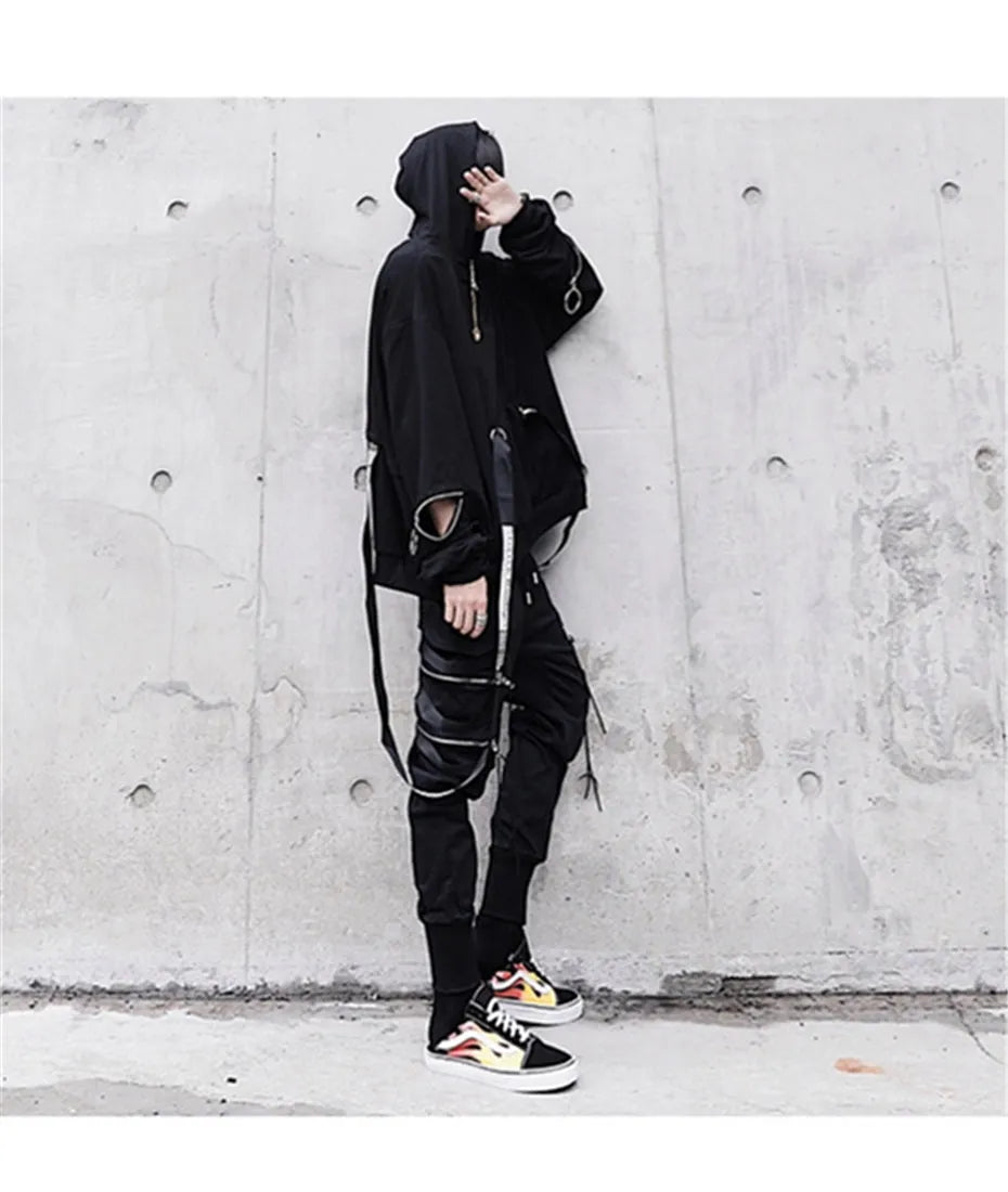 Harajuku hip hop loose hoodie sweatshirt in solid colour with long sleeves and hood, sizes M to 3XL