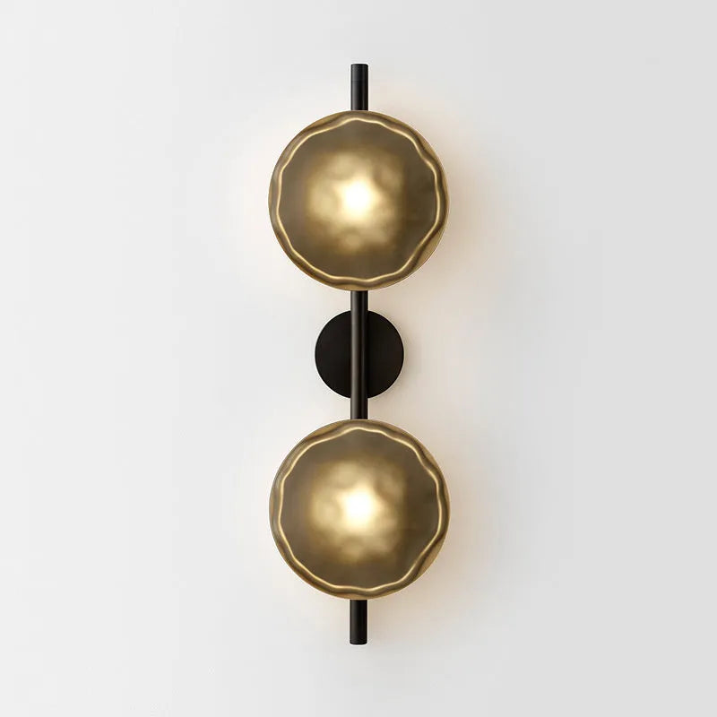 Glass art wall lamp with iron construction in transparent, smoke grey, and frosted shade options