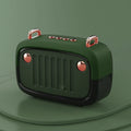 Compact rectangular portable Bluetooth speaker in various colours showing USB port and control buttons