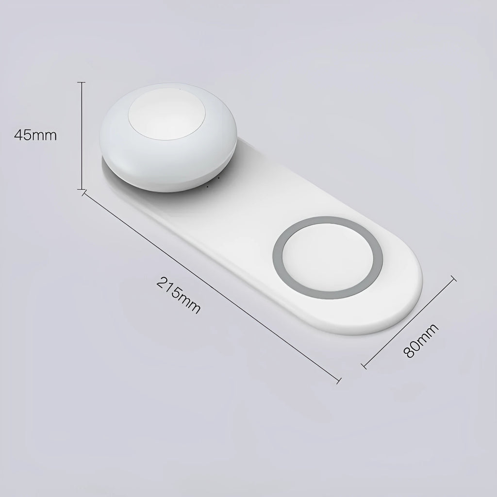 White touch dimming table lamp model VN003 with 3000K warm light, 600mAh battery, compact 215x80x45mm size