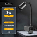 Mini LED aquarium light with clip mount next to a small fish bowl.