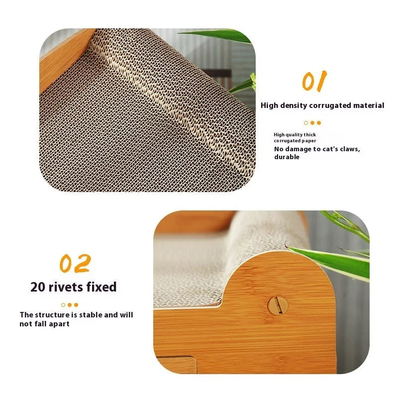 Corrugated paper double layer cat house with dual doors in extra large 30cm size