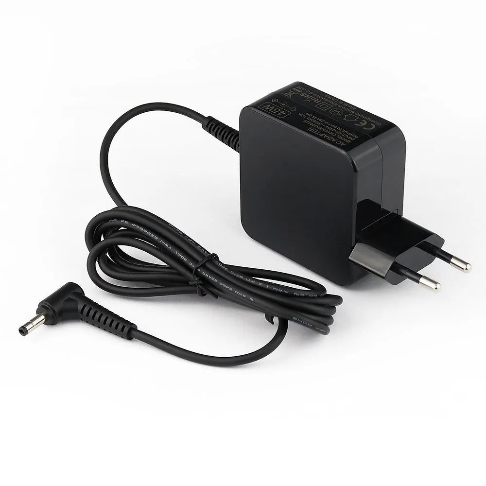 Black Hua 45W laptop adapter with American standard plug and charging cable