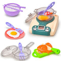 Plastic simulation kitchen play house toy styled as an induction cooker for infant role play.