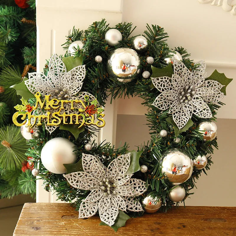 30cm multicolour plastic Christmas wreath decoration for doors and walls