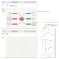 A4 large mind map notebook with soft leather PP cover and pre-printed template, showing 100 sheets of paper