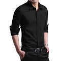 Spring men's pure cotton Oxford spun long sleeve shirt in khaki, Korean style, with button front