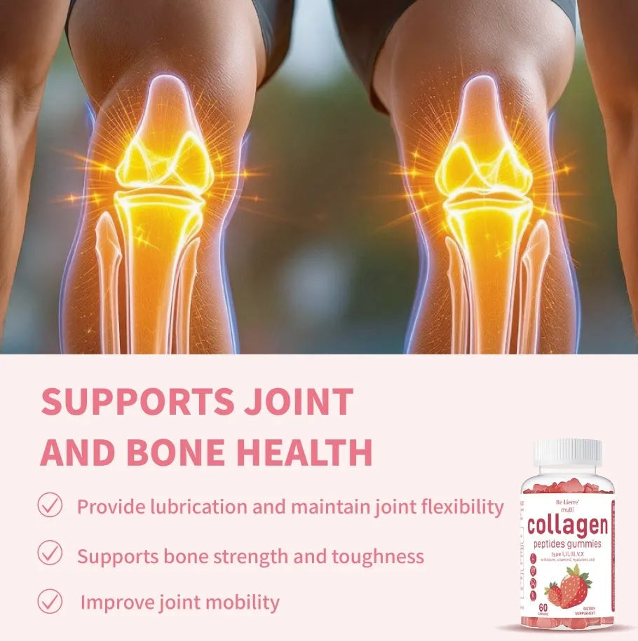 Collagen Peptide Gummies 4-pack white colour gummy supplements UK made skin hair nails joint support with Vitamin C and Biotin
