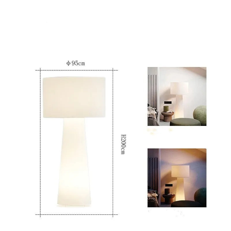Simple modern floor lamp with fabric lampshade and iron base 26x55CM for living room