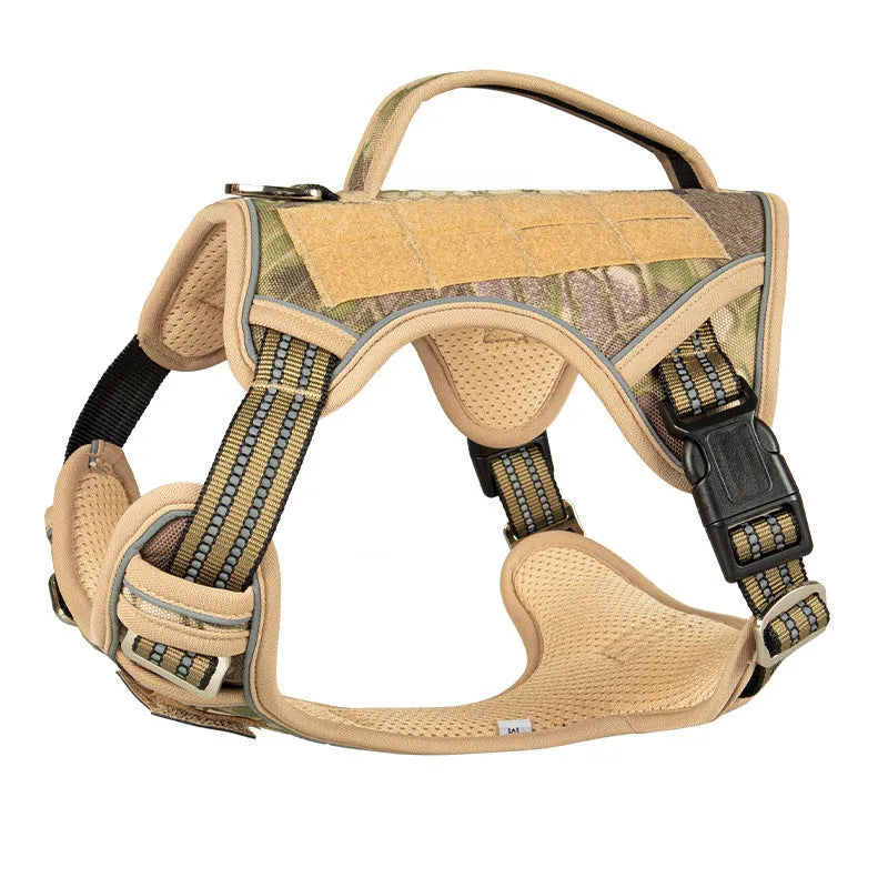 Tactical working dog chest strap in Oxford cloth, shown in camouflage colour