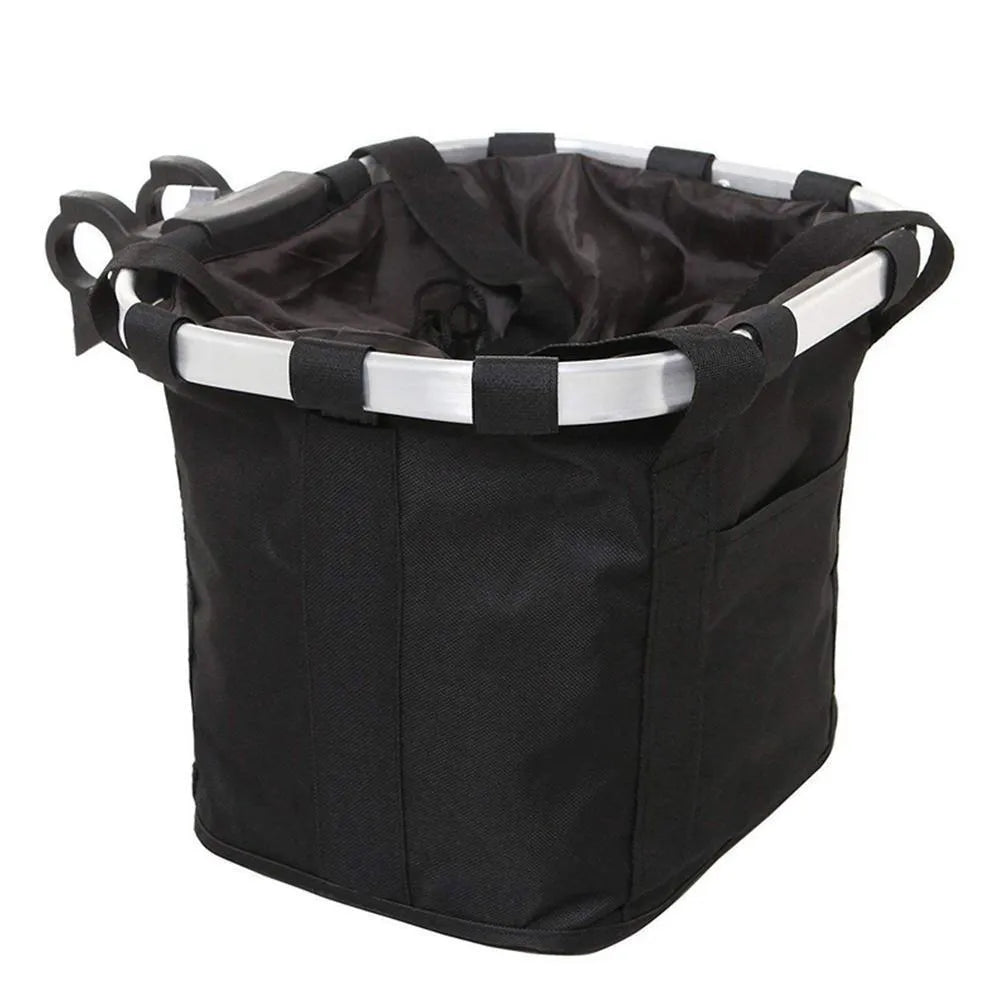 Fashion aluminium alloy folding basket bag in black and brown pattern for car organisation