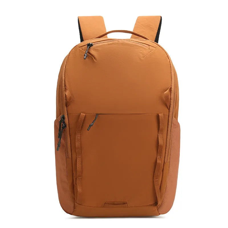Waterproof briefcase style backpack in Taslan composite cloth with curved shoulder strap