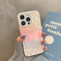 Laser gradient butterfly TPU phone case for iPhone with optional chain, anti-fall protection, Japanese Ins style