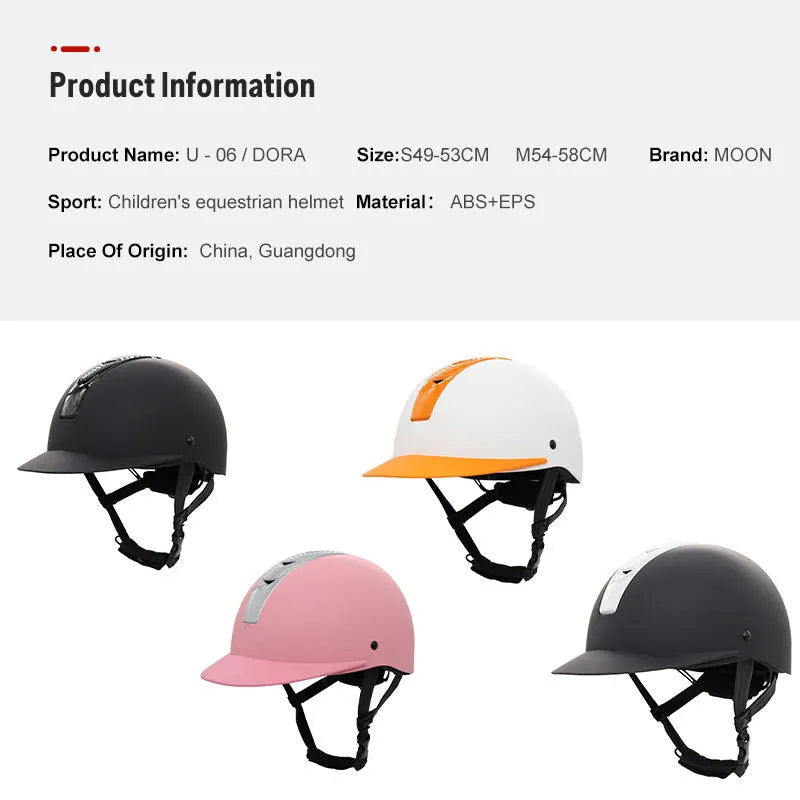 Equestrian riding helmet in multiple colour options with ABS shell and EPS lining