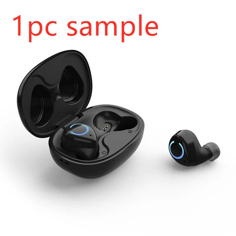 M18 true wireless stereo in-ear headphones in black and white colours showing compact design