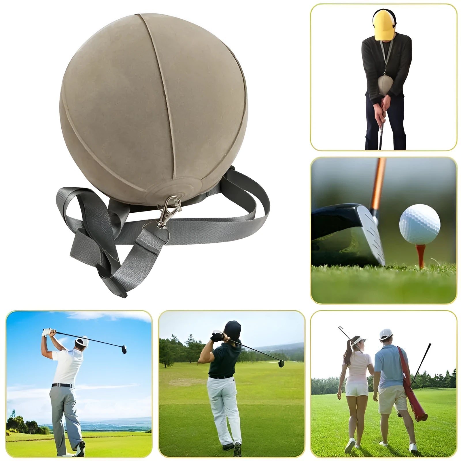 Smart Inflatable Ball Swing Trainer in gray PVC cloth for sports training