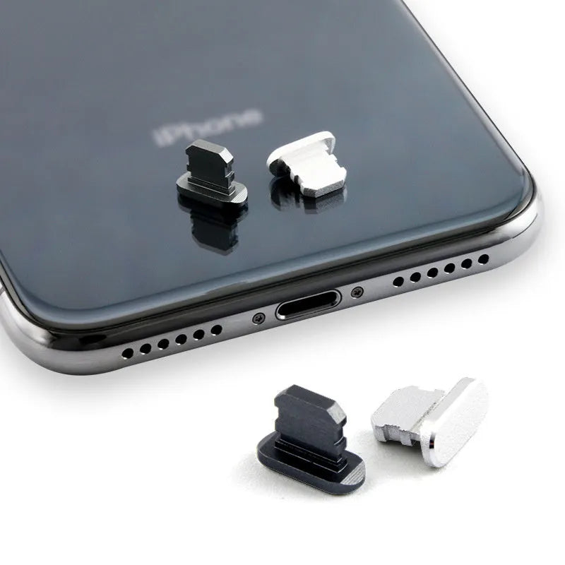 Aluminium alloy iPhone charging port dust plug in metallic gold colour