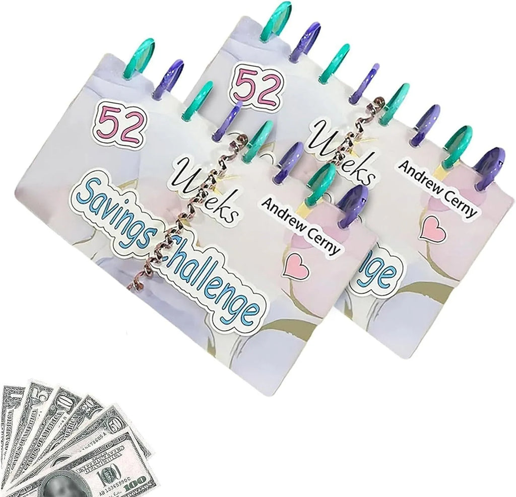 A5 plastic loose-leaf binder 248 x 185mm on a desk with savings sheets inserted