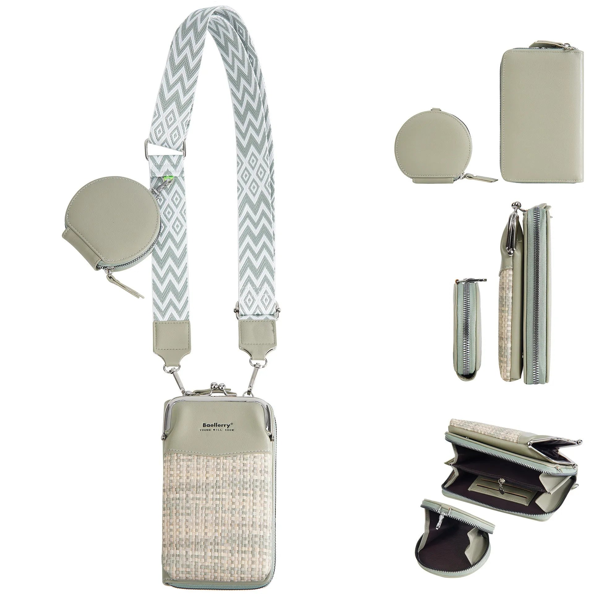 Square vertical apricot PU leather crossbody phone bag for women with adjustable strap