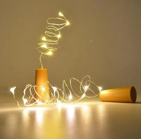 LED wine bottle lights with copper wire and 20 bulbs for decorative illumination