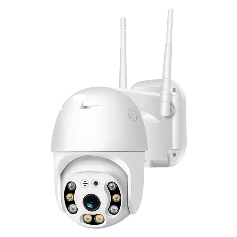 White plastic hemispherical 4G indoor security camera with 1080P resolution and 3.6mm lens