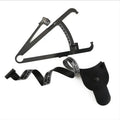 Black ABS plastic body fat caliper for skinfold measurement with a retractable measuring tape.