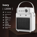 White portable table heater with humidifier function and digital control panel.