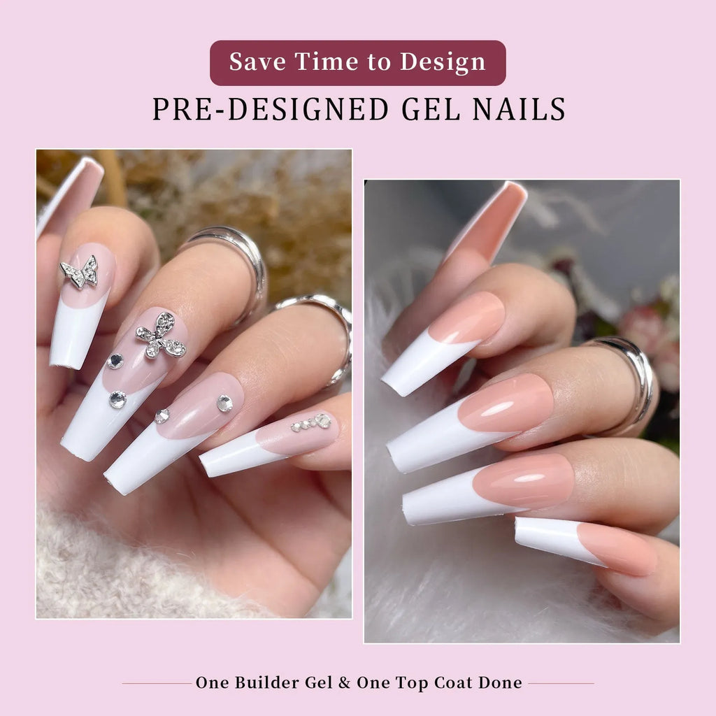 French wear armour removable nail stickers set with 288 pieces, ultra-thin seamless design