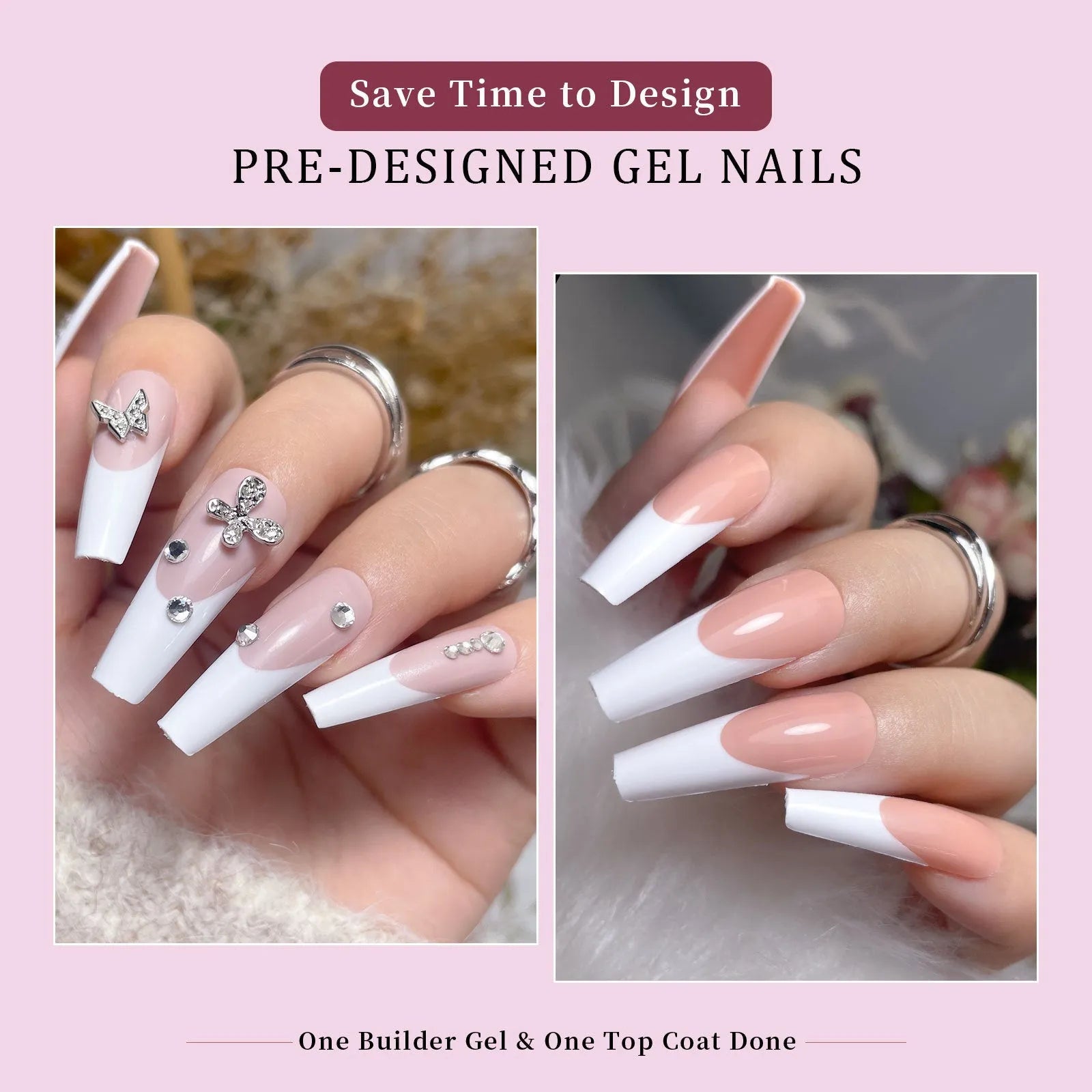French wear armour removable nail stickers set with 288 pieces, ultra-thin seamless design