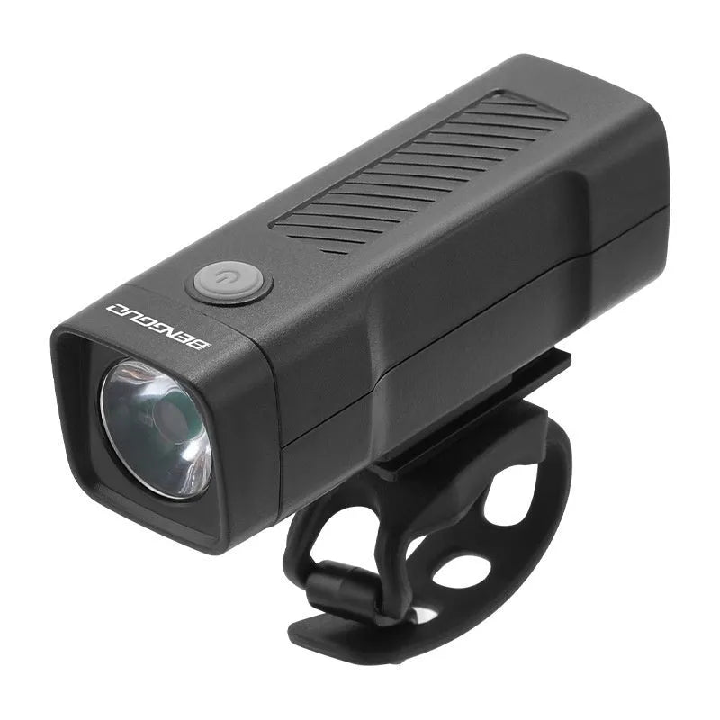 USB rechargeable bicycle headlight with 100 lumen LED and quick-release bracket
