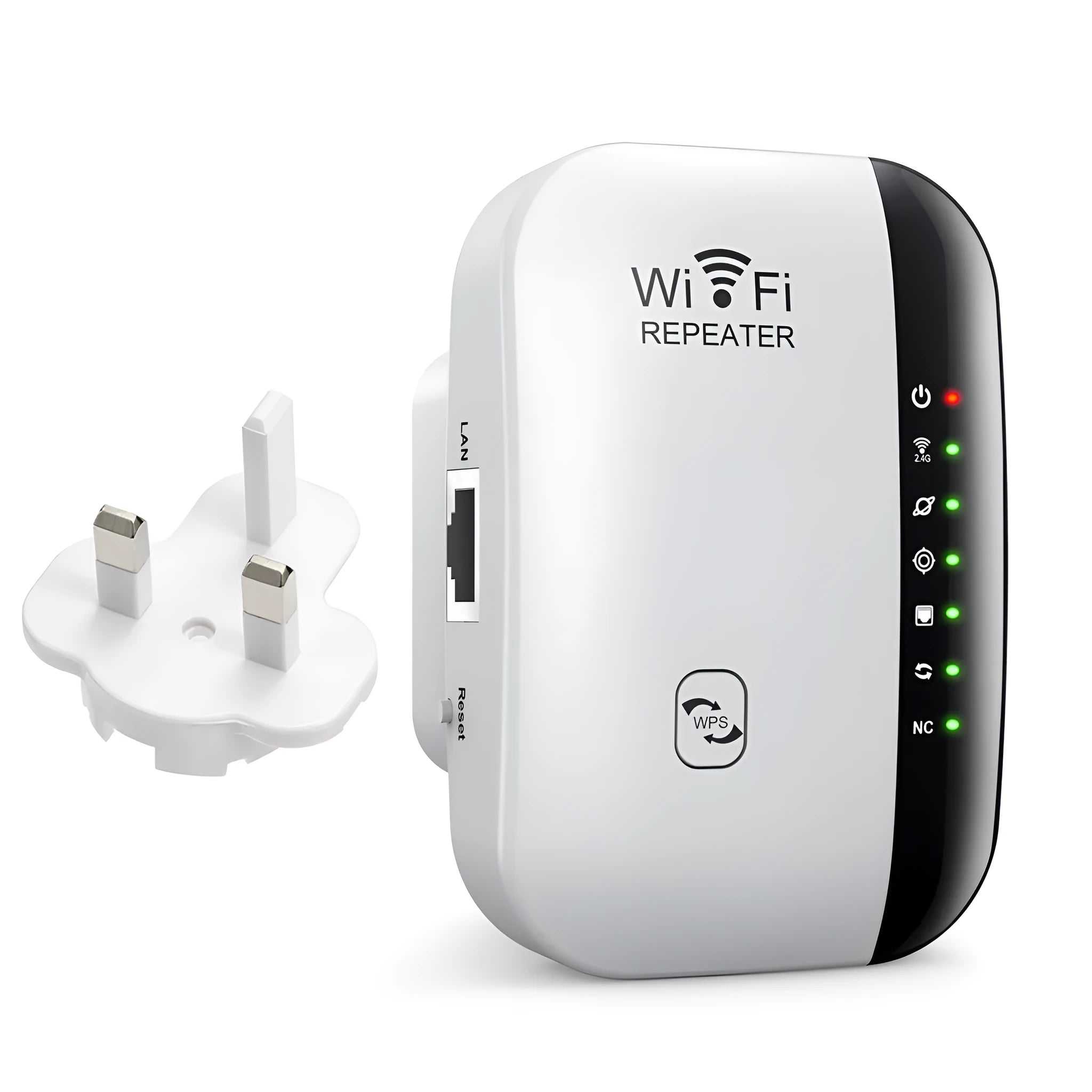 WiFi network extender with 10km range, WPS button, 2.4GHz, ABS body, black colour