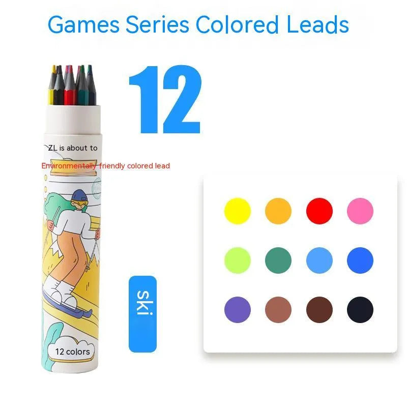 Zhenglin Sports colour pencils in 24 and 36 colour sets with paper barrel construction