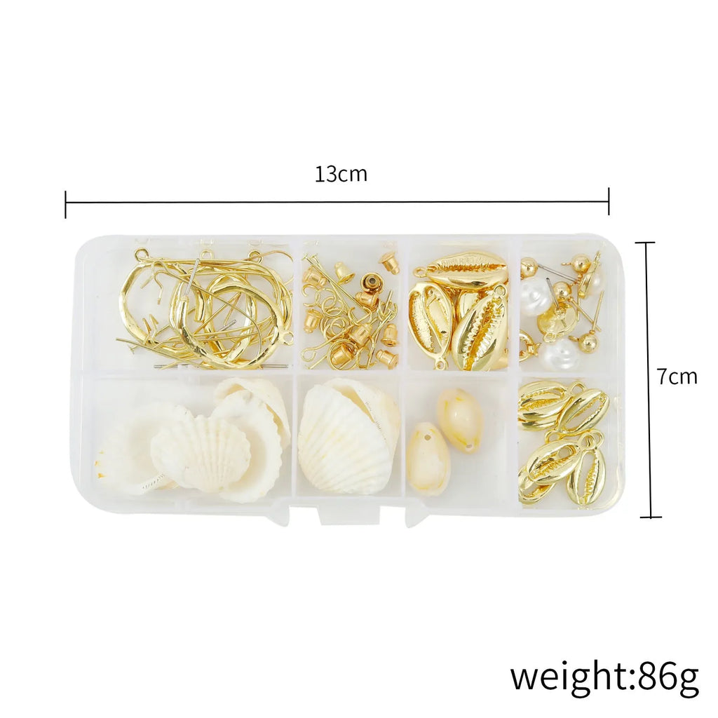 DIY earring set with heart-shaped alloy components in multiple colours, electroplated finish, in suit bag