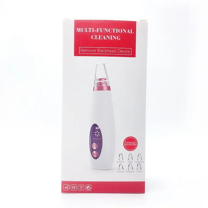 Blackhead Pore Vacuum Cleaner Nose Cleanser Blackheads Remover Blackhead Acne Removal Button Face Suction Beauty Skin Care Tool USB Rechargeable 53kPa Suction White