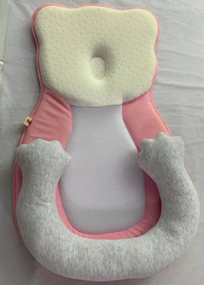 Portable folding baby travel crib with soft cotton sleep cushion in multiple colour options