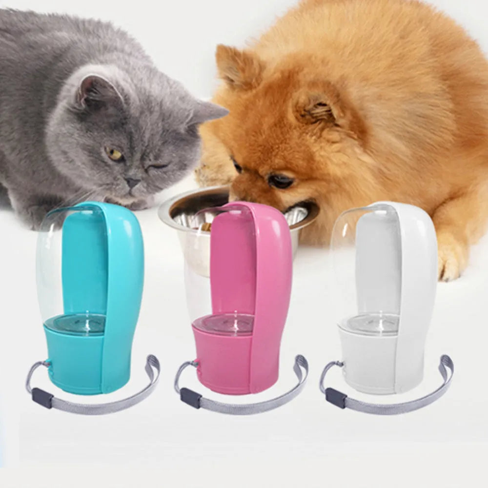 280ml folding pet water bottle in food-grade ABS and PC, 7.5cm x 7.5cm x 13cm, blue pink white