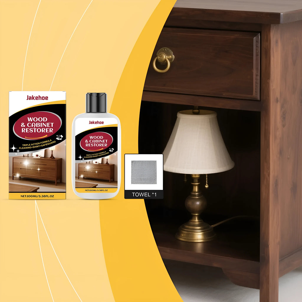 Wooden furniture scratch care set with 100ml bottle and microfibre application cloth