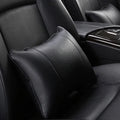 Car breathable headrest with leather surface and classic punched ventilation pattern in beige