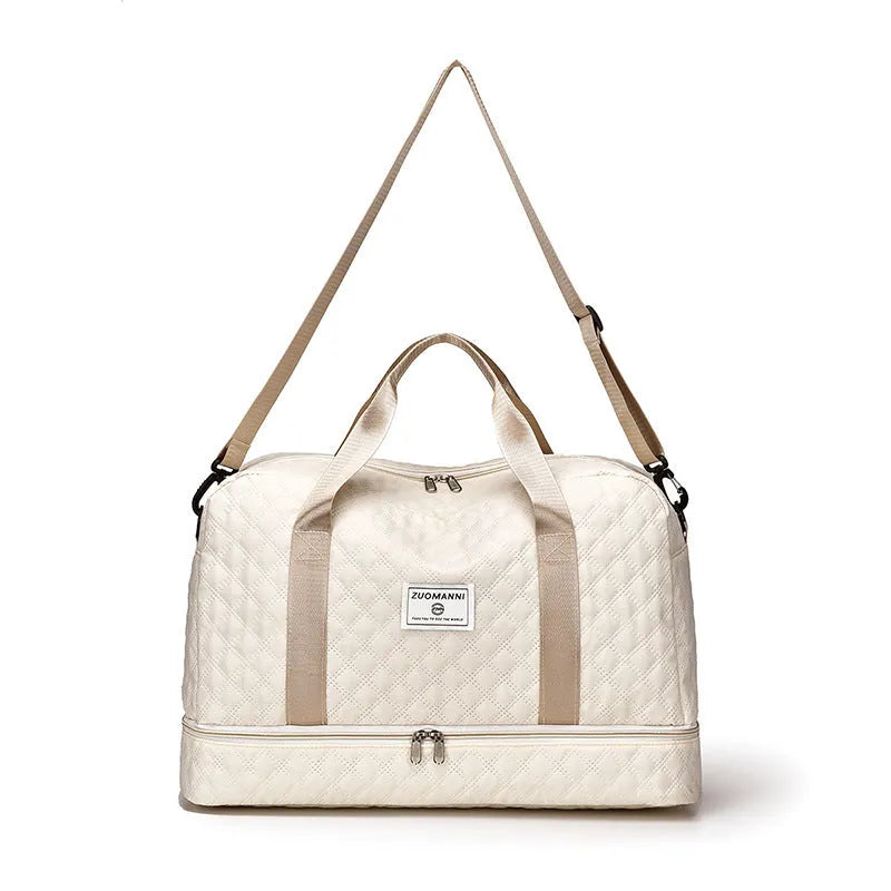 Large capacity Oxford cloth travel bag in street style with sewing thread detailing
