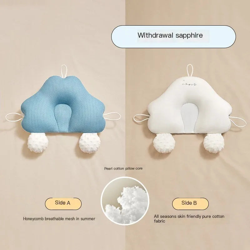 U-shaped baby head shaping pillow in pure cotton fabric with pearl cotton filler.