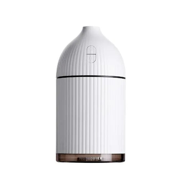 White USB-powered ultrasonic aromatherapy diffuser and humidifier with LED light, 300ml capacity