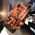 Samsung Galaxy phone case with a flip-out bracket stand on the back, shown in a simple style.